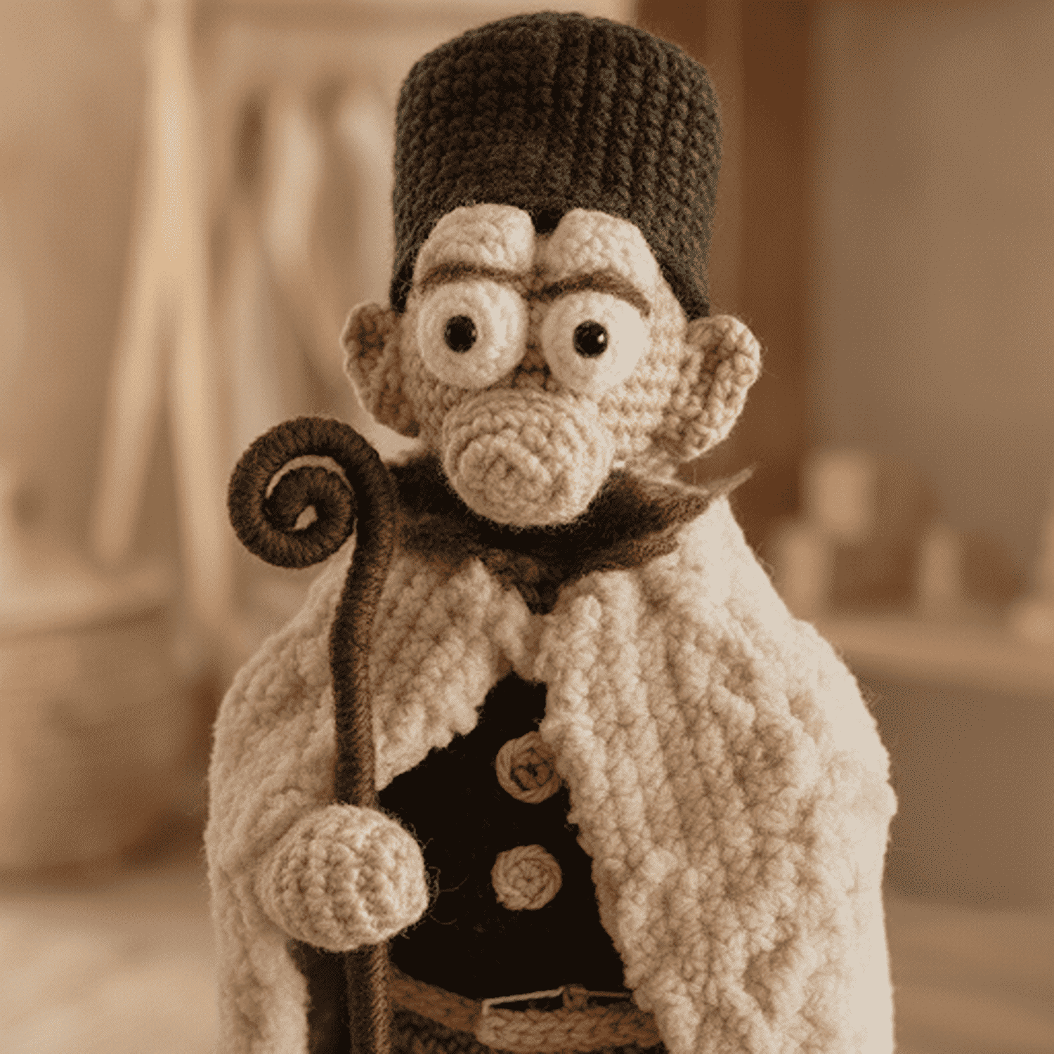 magyar juhász horgolt figura közelről