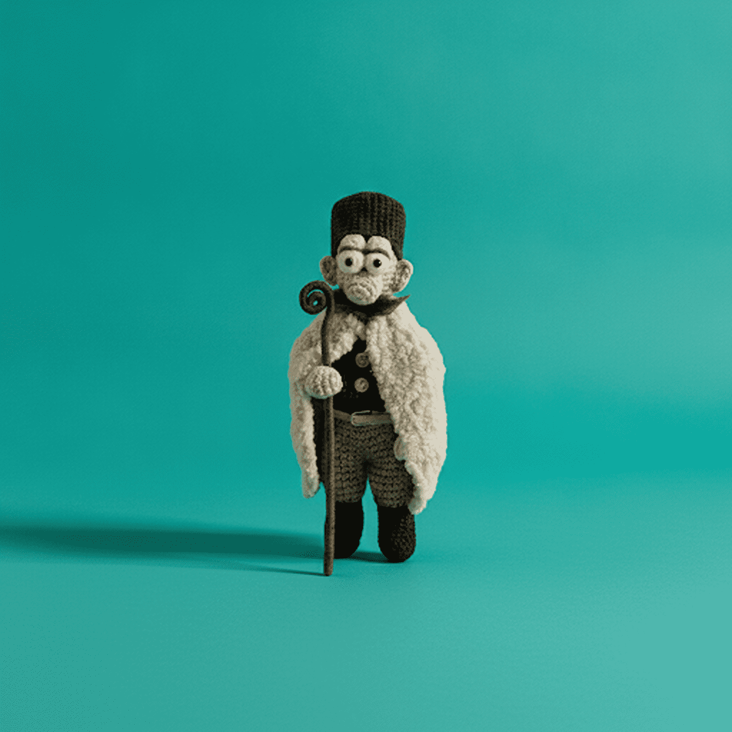 magyar juhász horgolt figura színes háttér